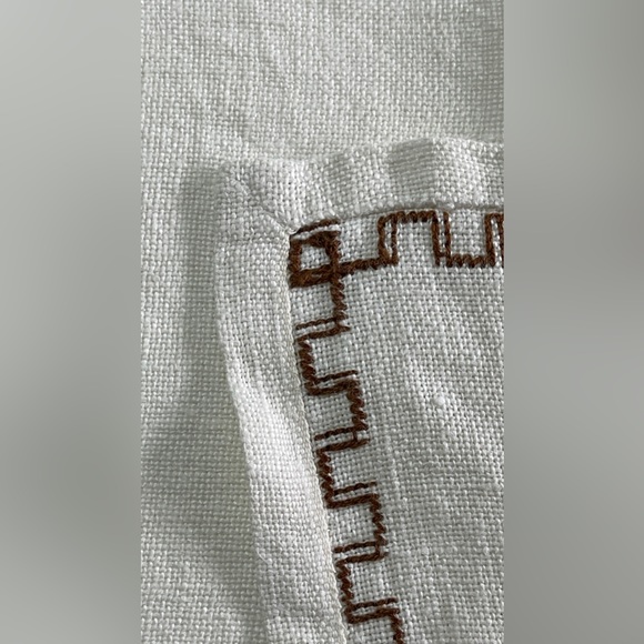 Vintage Cross-stitched Tablecloth (handmade) with playful Grecian Urn design - Picture 12 of 16